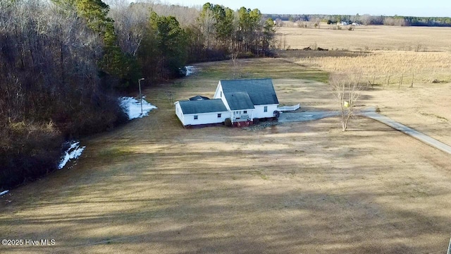 drone / aerial view featuring a rural view