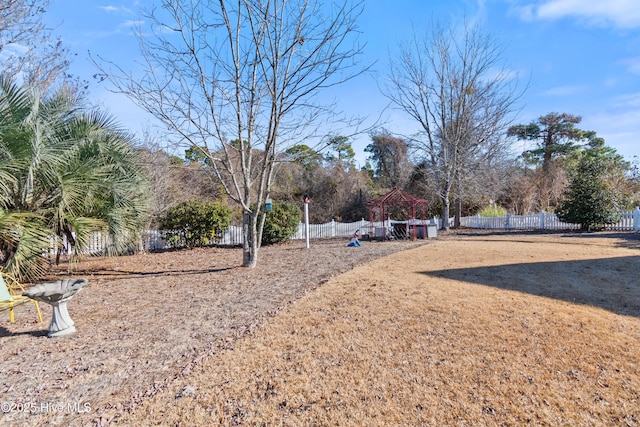 view of yard with a gazebo