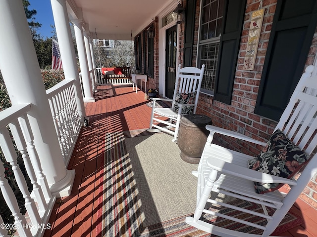 exterior space featuring covered porch