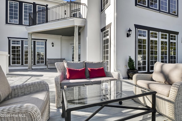 deck with outdoor lounge area