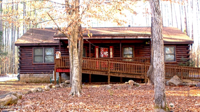 view of front of house with a deck