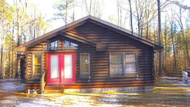 view of log-style house