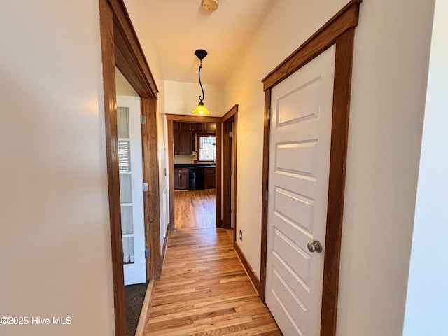 hall featuring light hardwood / wood-style flooring