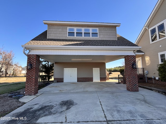 exterior space featuring a carport