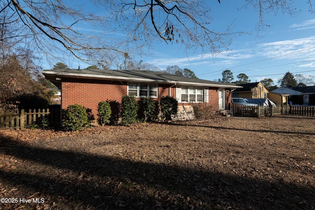 view of single story home