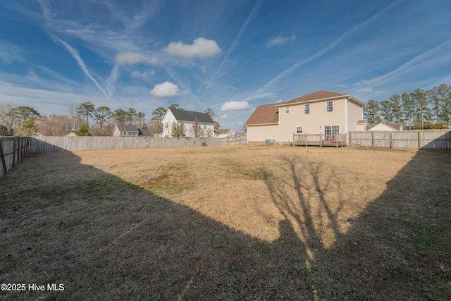 view of yard with a deck