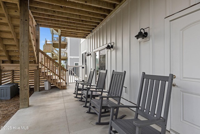 1903 Emerald Dr, Emerald Isle, NC 28594 - view of patio / terrace featuring stairs