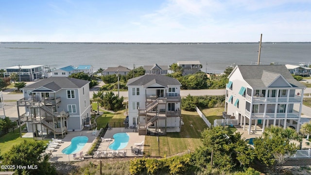 1903 Emerald Dr, Emerald Isle, NC 28594 - aerial view of a pool and a nearby body of water
