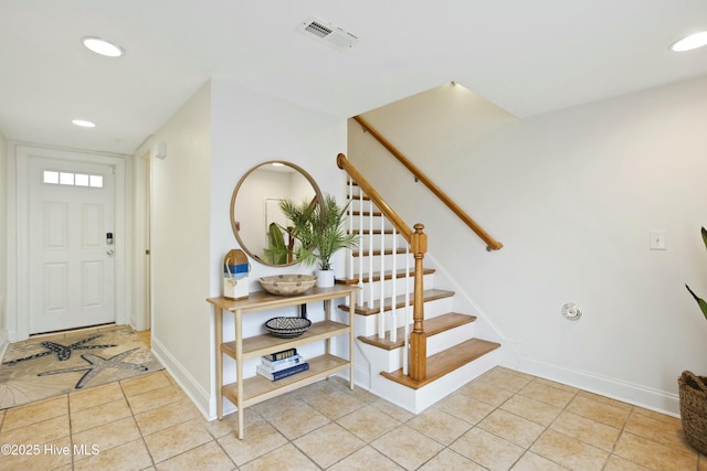 view of tiled entrance foyer