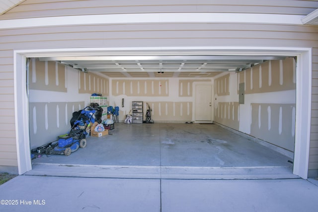 garage with electric panel