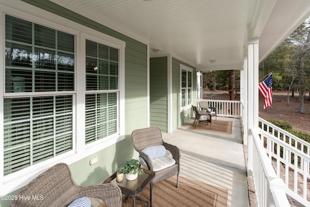 wooden deck with covered porch