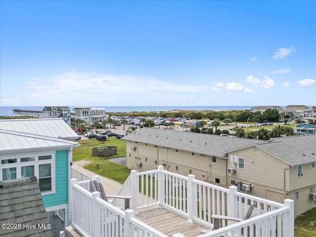 deck with a water view