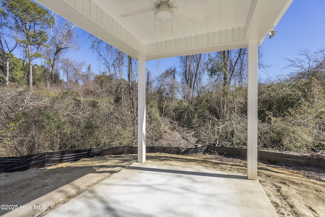 view of patio with ceiling fan