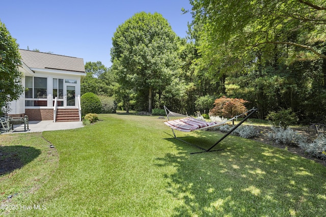 view of yard with a patio area