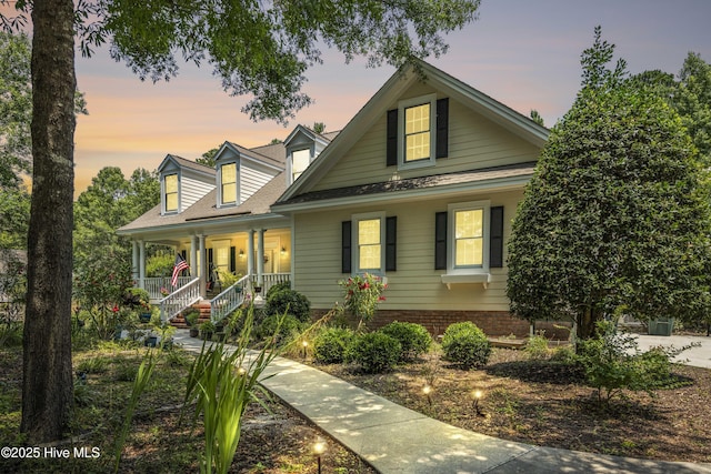 view of front of home with a porch