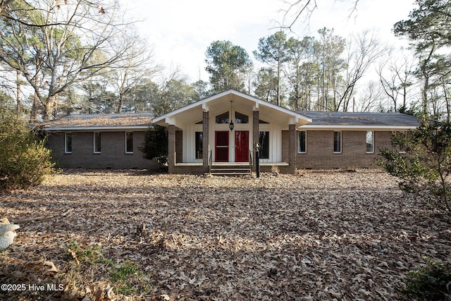 view of single story home