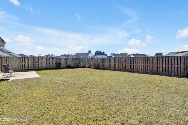 view of yard with a patio area