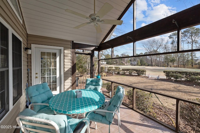 view of patio / terrace featuring ceiling fan