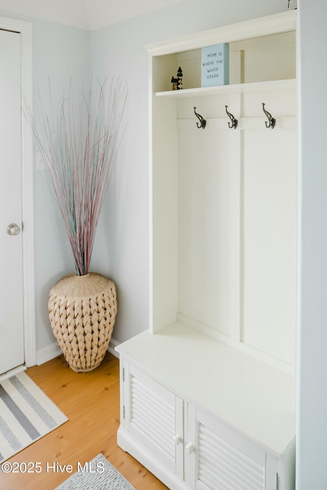 mudroom featuring hardwood / wood-style floors