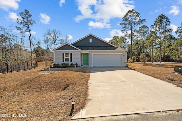 view of front facade with a garage