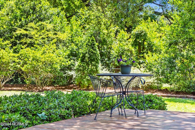 exterior space featuring a wooden deck