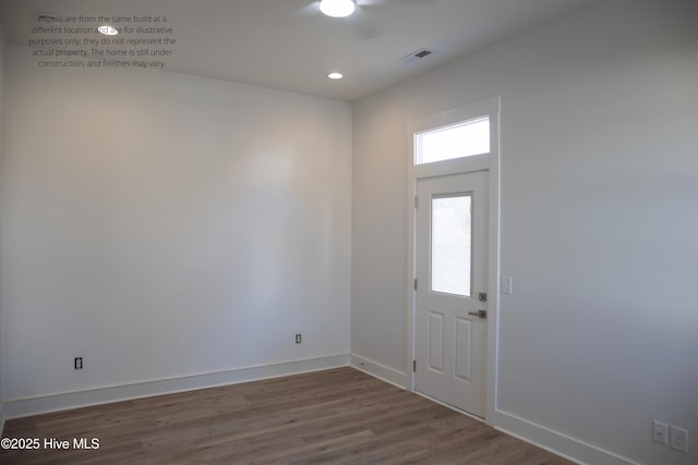 foyer with hardwood / wood-style floors