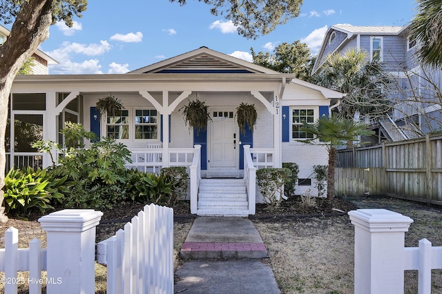 view of front of property with covered porch