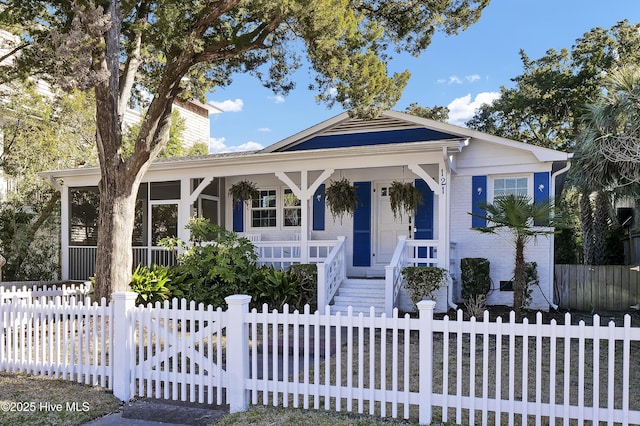 bungalow-style house featuring covered porch