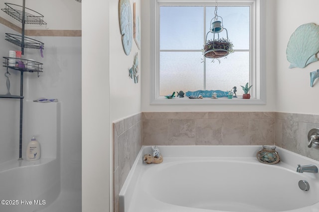 bathroom featuring a tub