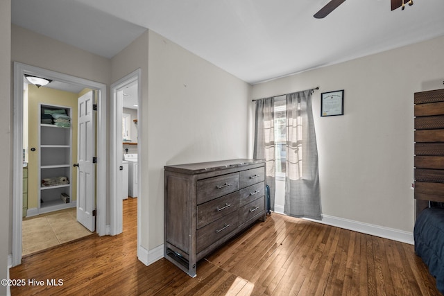 interior space with washer / clothes dryer and light hardwood / wood-style flooring