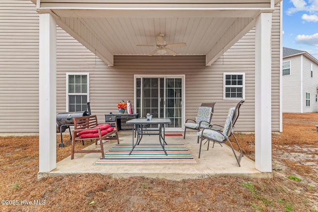 view of patio / terrace with ceiling fan