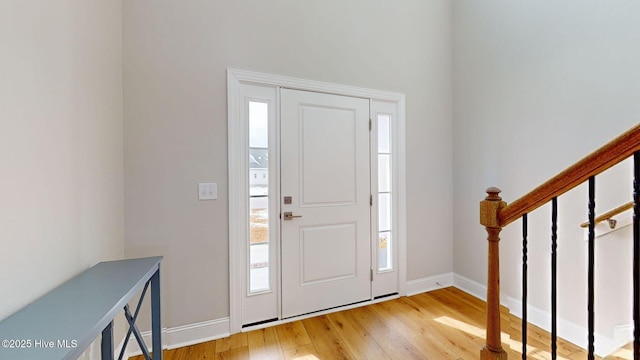 entrance foyer featuring light hardwood / wood-style floors