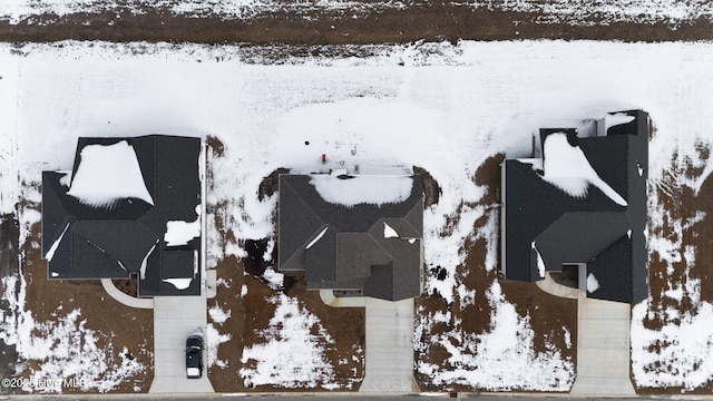 view of snowy aerial view