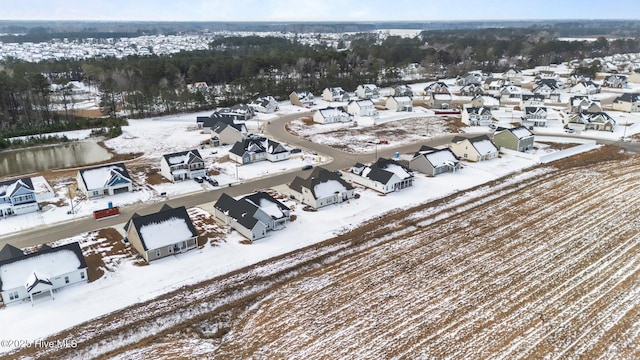 view of snowy aerial view