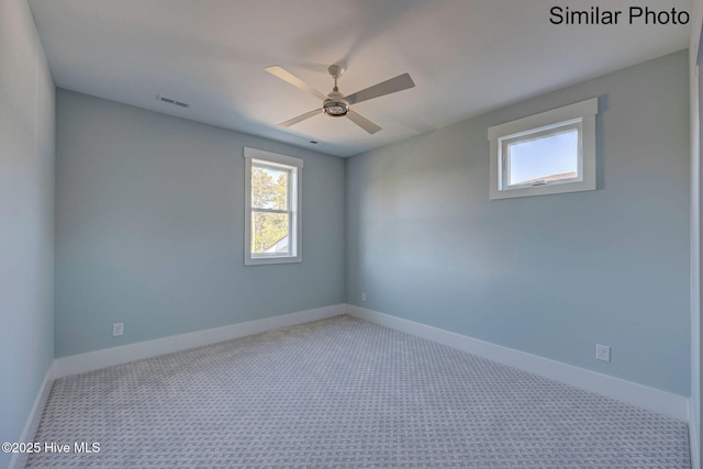 7245 Winding Marsh Ct, Wilmington, NC 28411 - carpeted spare room featuring ceiling fan and baseboards