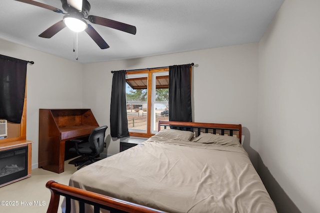 bedroom featuring ceiling fan