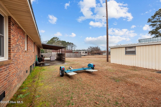 view of yard with a patio area