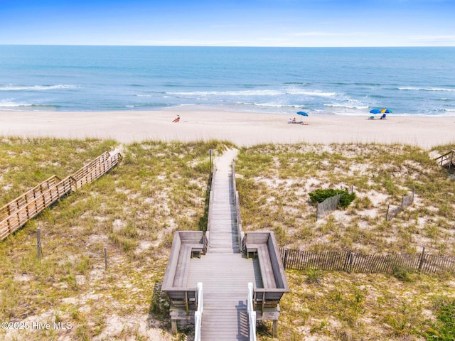 water view featuring a beach view