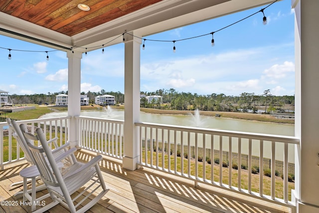 740 Waterstone Dr, Wilmington, NC 28411 - wooden terrace featuring a water view