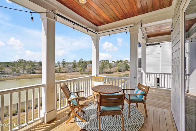 740 Waterstone Dr, Wilmington, NC 28411 - wooden terrace with a water view