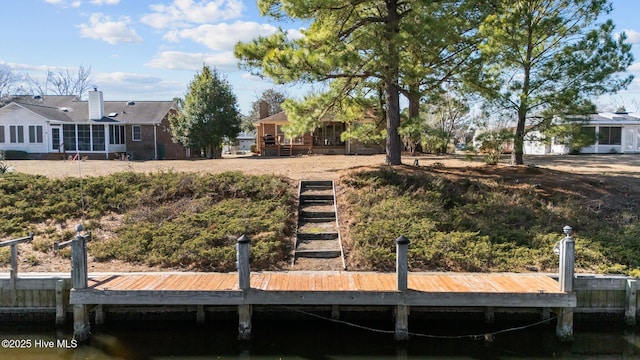 view of dock area