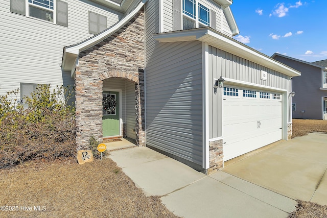 view of home's exterior with a garage