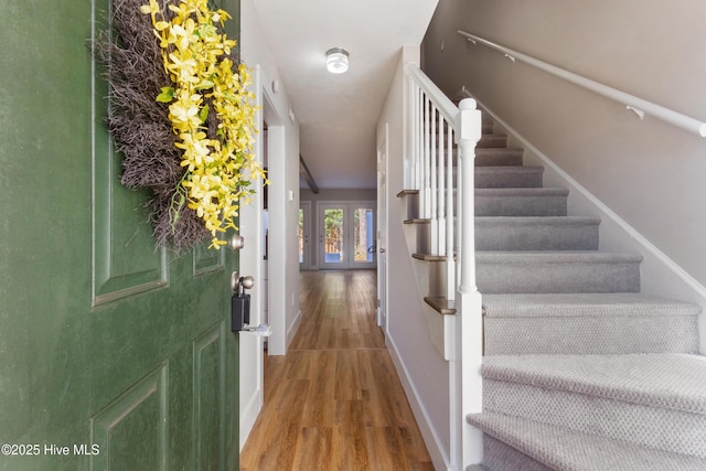 interior space with hardwood / wood-style floors