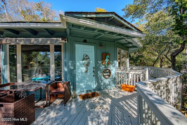 114 White Ash Dr, Pine Knoll Shores, NC 28512 - view of wooden terrace