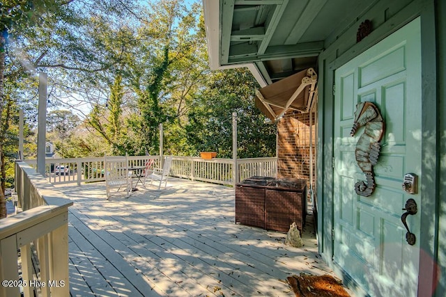 114 White Ash Dr, Pine Knoll Shores, NC 28512 - view of wooden deck