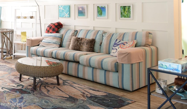 living room featuring hardwood / wood-style flooring