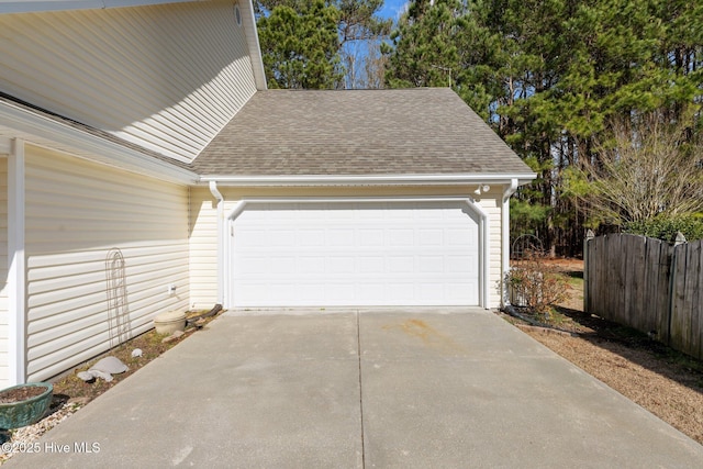 view of garage