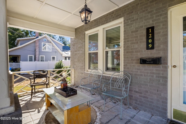 view of patio with a porch