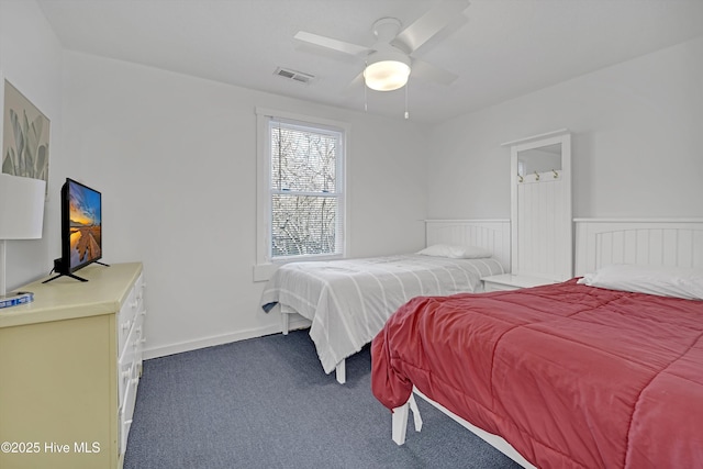 bedroom with carpet and ceiling fan