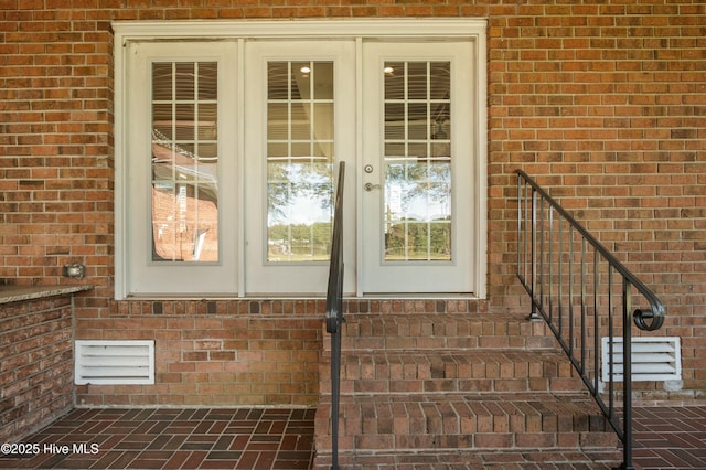 property entrance with french doors